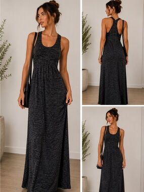 Dynamite Black Heather Racerback Maxi Dress